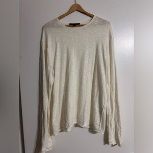 Rag & Bone distressed-look cream sweater (L)